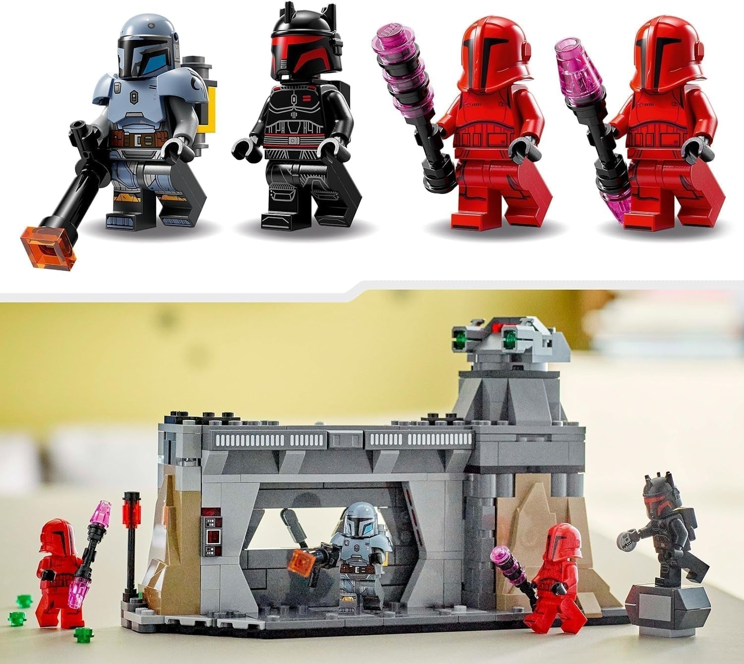 LEGO Star Wars: Mandalorian-duellen mellem Paz Vizsla og Moff Gideon, samlerobjekt til byggelegetøj til børn, gaveidé til kreative drenge og piger over 7 år, Mandalorian-legetøj 75386 Byggesæt Beuche den LEGO-Store