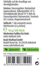 Raab Vitalfood Stevia Tabs, 300 tabletter, 18 gram Sweeteners Naty Shop