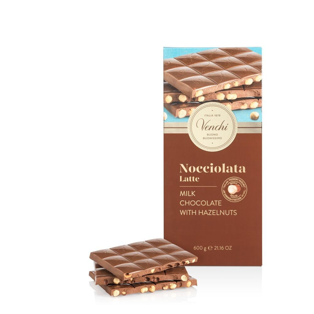 Venchi - White Chocolate Maxi Bar, saltet, 600 g, glutenfri, ingen kunstige farver og ingen konserveringsmidler