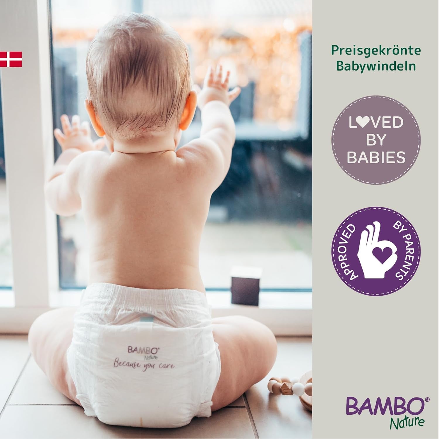 Bambo Naturbleer til babyer, str. 4 (7-14 kg), 144 stk, Månedsæske | Premium bleer med forbedret lækagebeskyttelse | Ultimativ komfort og frihed for aktive børn | Dermatologisk testede bleer