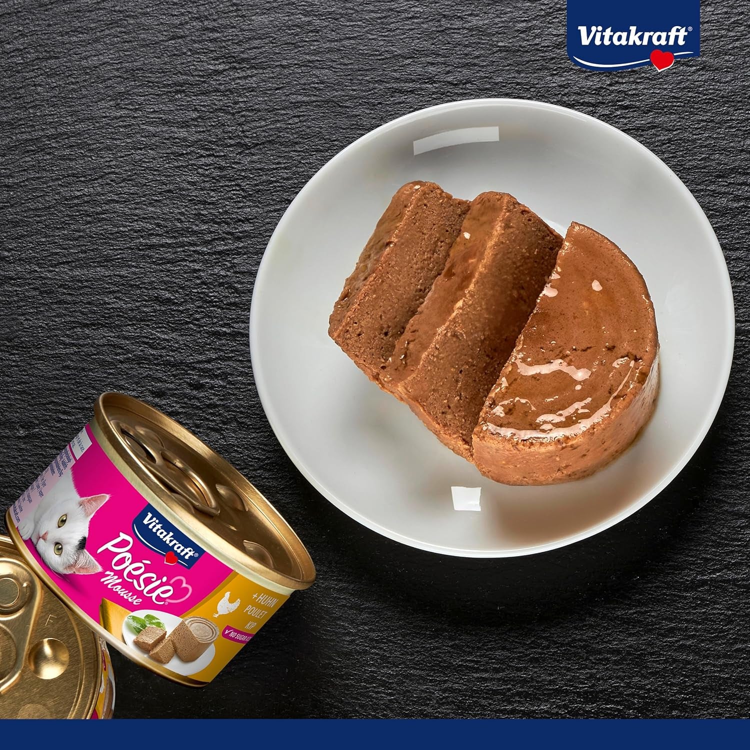 Vitakraft Poésie Mousse, hrană umedă pentru pisici, spumă aerisită, cu pui, fără zahăr adăugat sau cereale (12 x 85g)