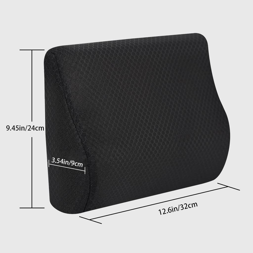 Livtribe pernă lombară auto, pernă de suport lombar din spumă de memorie, pernă ergonomică pentru spătar pentru scaune auto, scaun de birou, scaun cu rotile (negru) Perne lombare Naty Shop
