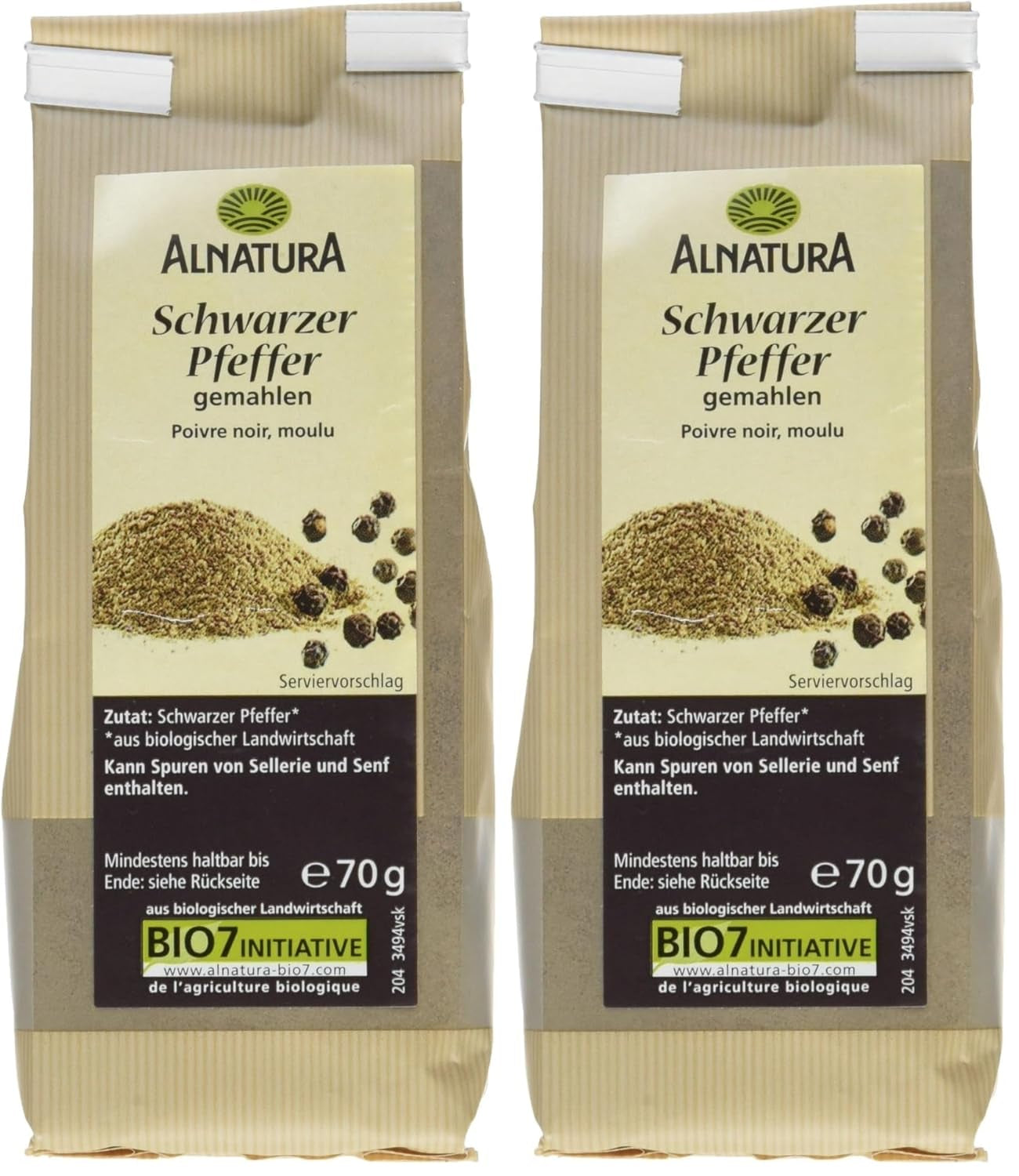 Bio Pfeffer schwarz gemahlen, 70g