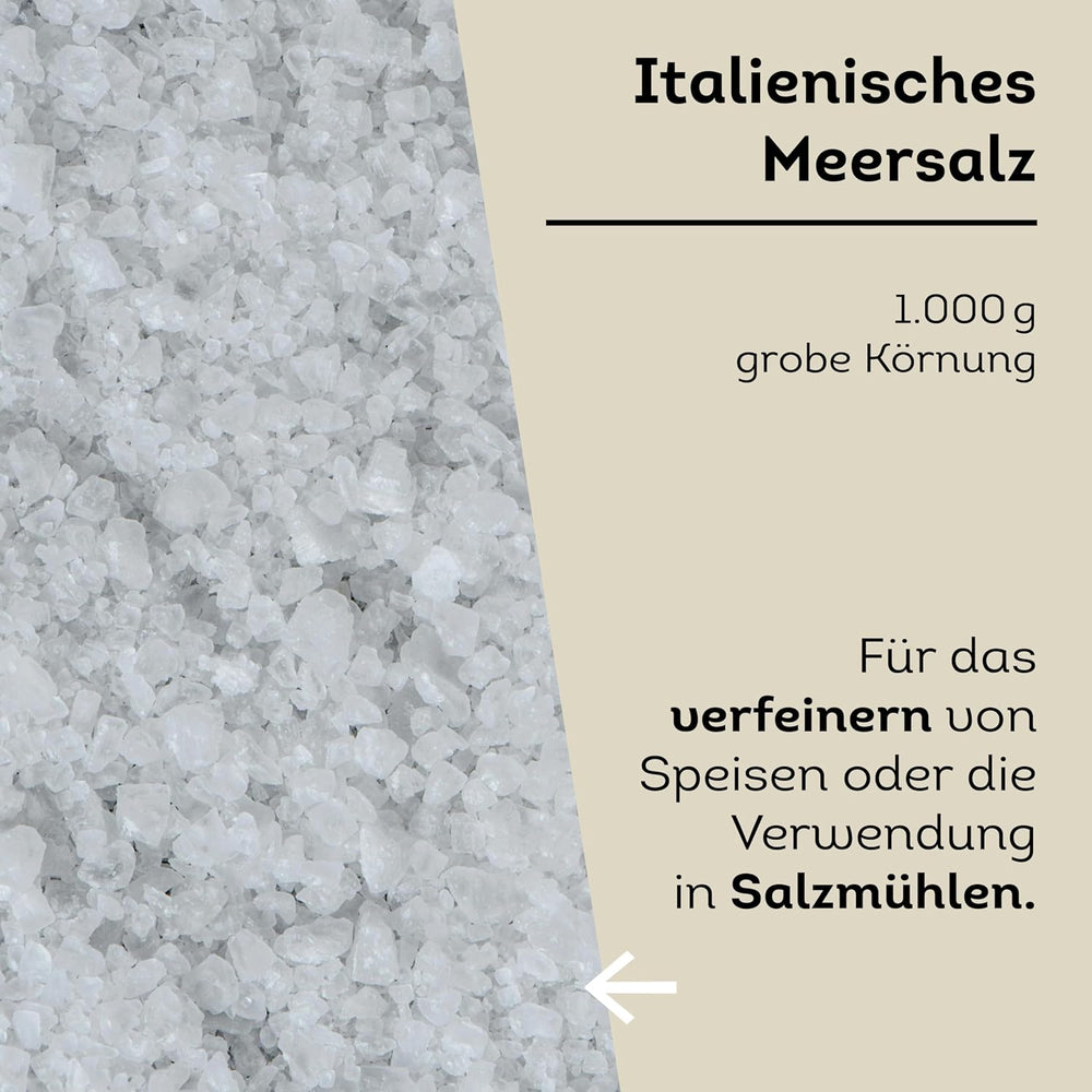 Küper Selection Meersalz - 1000 g groft salt til krydderier og forfining - ohne Zusätze eller Chemical Nachbehandlung