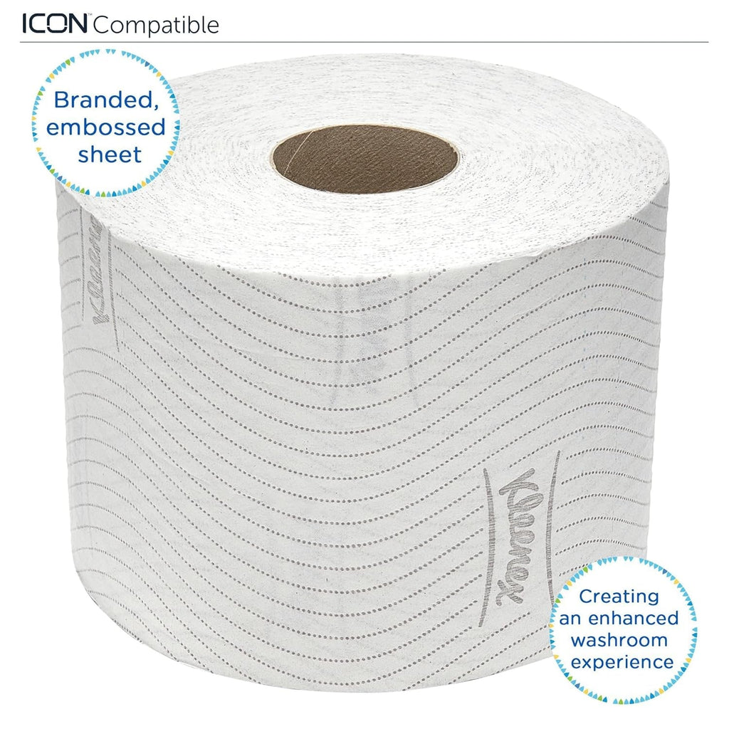 Hârtie igienică Kleenex standard roll 8441 - hârtie igienică cu 2 straturi - 6 pachete a câte 6 role X 600 foi fiecare, alb (36 role/21.600 foi în total)