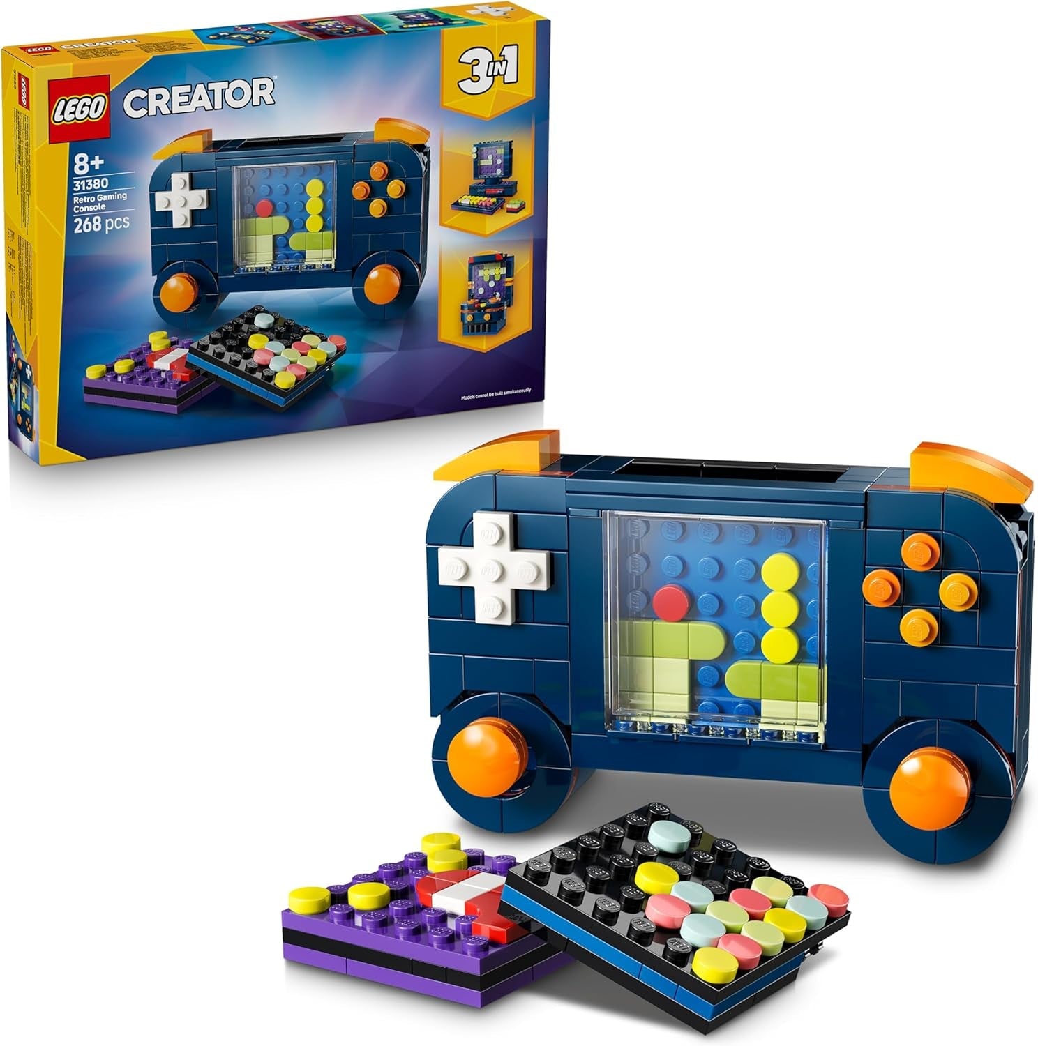 LEGO Creator 3in1 Retro spillekonsol - forvandles til en arkademaskine eller computer med tastatur og mus - Gamer-gaveidé til 8-årige drenge og piger - 31380