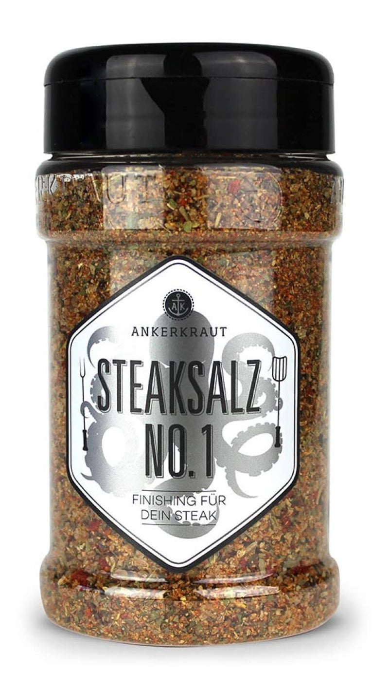 Ankerkraut Steaksalz No. 1, das perfekte Finisher- und Steakhouse-Salz, 80g i Korkenglas