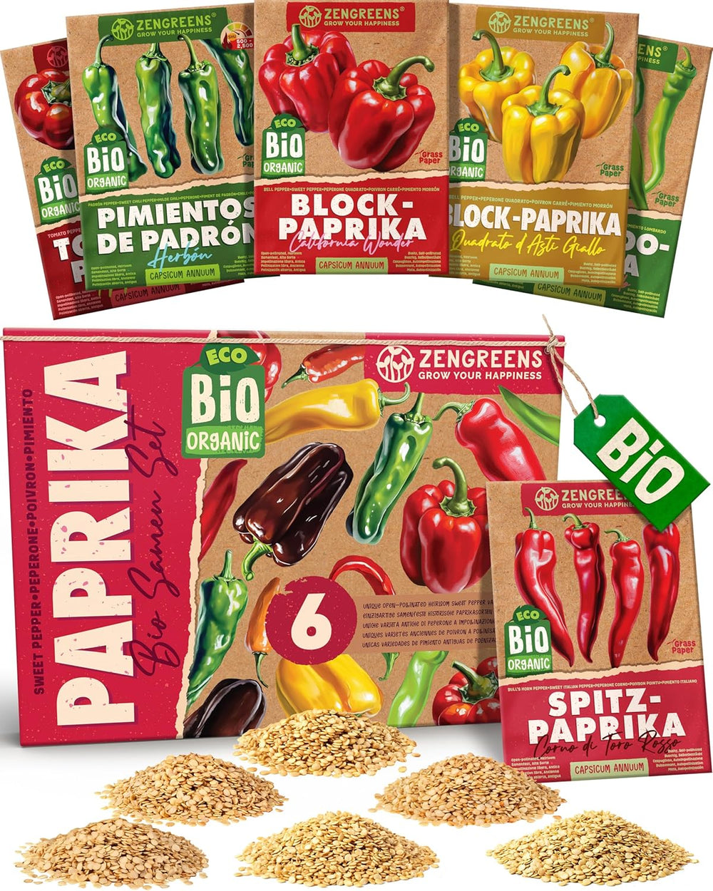 Økologiske basilikumfrø i et sæt med 6 - 6 basilikumfrø til nem dyrkning i haven, balkonen eller højbedet - Plantefrø - Frøplanter