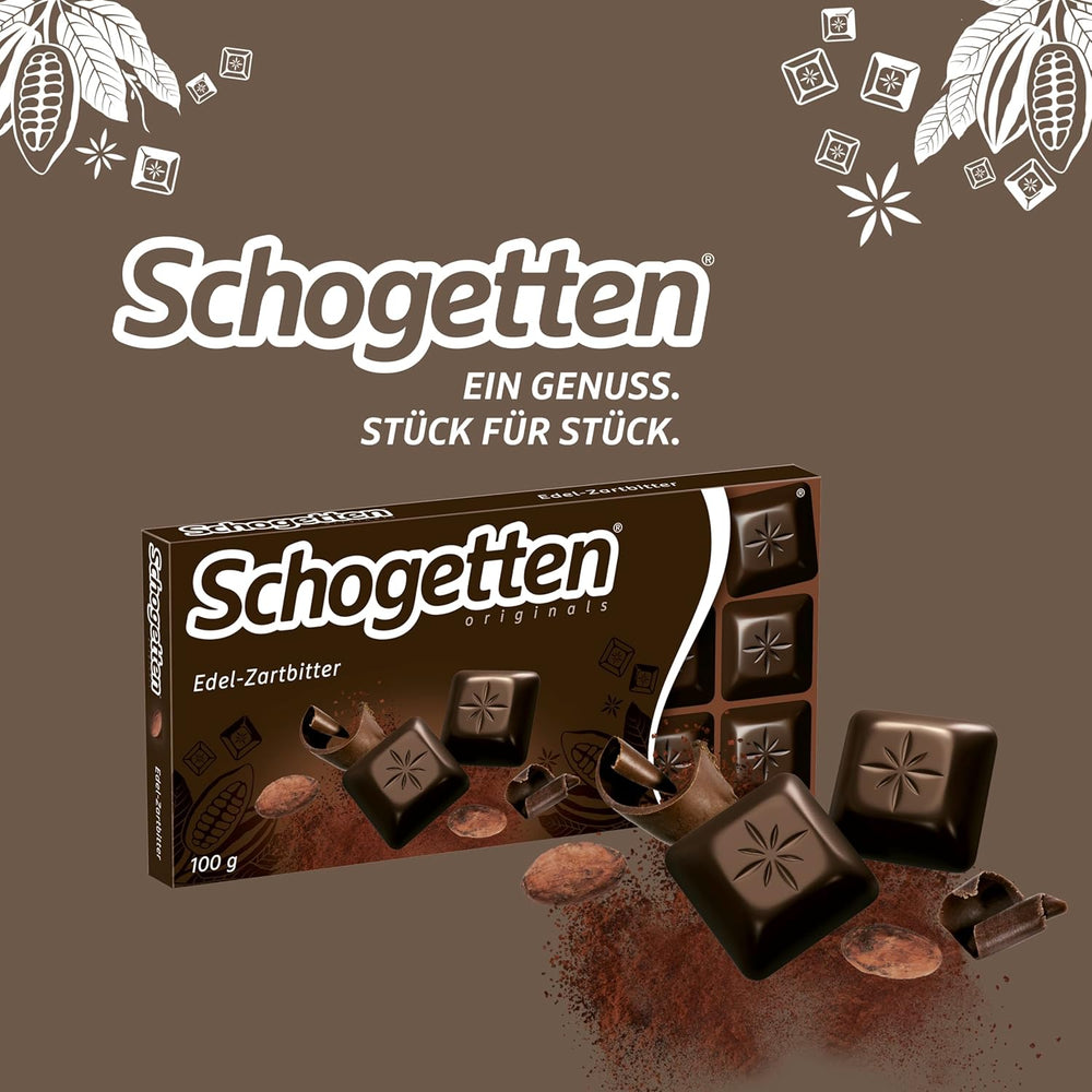Schogetten mørk chokolade (50% kakao), 100 g