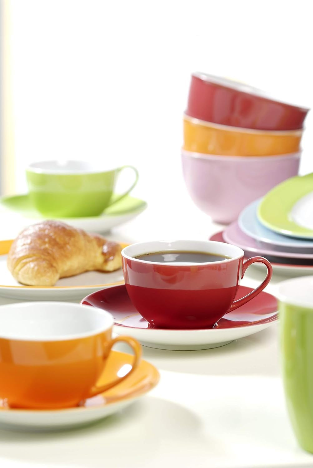 Serviciu de cafea Ritzenhoff & Breker Doppio, 12 piese, veselă din porțelan, roșu