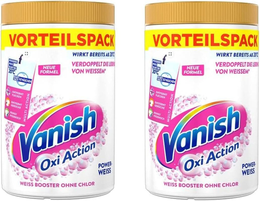Vanish Oxi Action Powerwhite Powder - 1 X 1.125 Kg - pletfjerner og vaskepulver uden klor - til hvidt vasketøj Vaskemidler Naty Shop