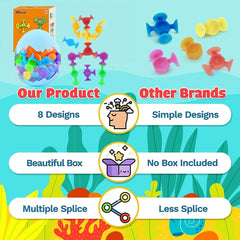 48 bucăți, jucărie de baie Montessori de la 3 ani, blocuri de construcție din silicon Mama si Copilul Naty Shop