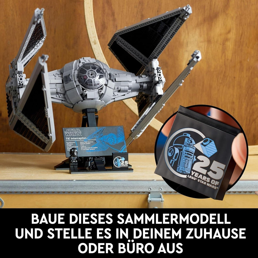 LEGO Star Wars Tie Interceptor, set de construcție creativă din seria Ultimate Collector pentru adulți, model de cărămidă Starfighter, cadou pentru fani, piesă de colecție, set Ucs 75382 Seturi de constructie Besuche den LEGO-Store
