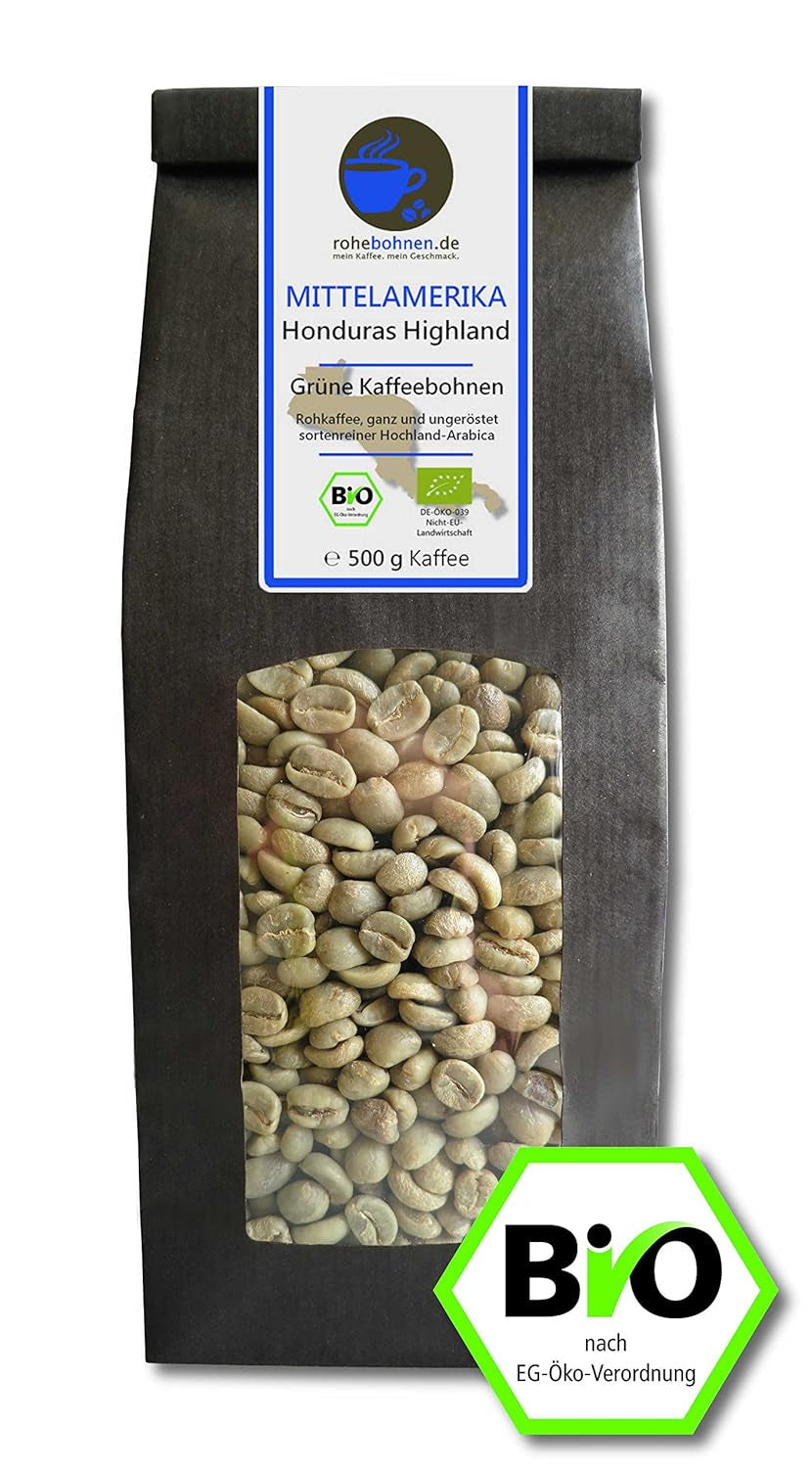 Bio Rohkaffee - Grüner Hochland Kaffee Honduras Highland (grüne Kaffeebohnen 500g) - GMP zertifiziert