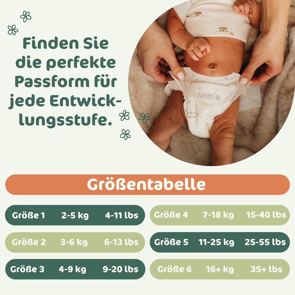 Naty BioEmbrace babybleer, str. 5 (11-25 kg) | 100% plantebaserede materialer, skånsomme mod huden | Åndbar blødhed, dermatologisk testet, fremragende absorption | 80 stk.