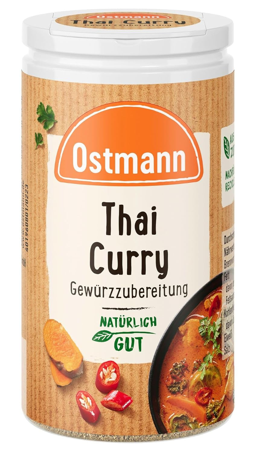 Ostmann Gewürze - Thai Curry Gewürzzubereitung | Genbrugs- og genbrugsemballage | 40 g i Der Streudose