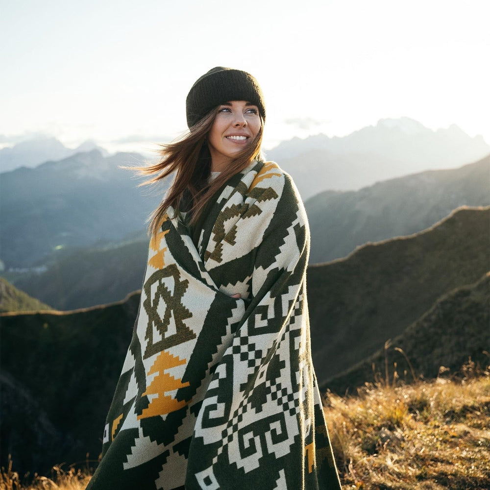 ACUSHLA 200,7X160 Cm, 1,7 Kg, tæppe, uldtæppe, varmt rejsetæppe, striktæppe, dekorativt, tæpper til sofa, stol, sofa, seng, stue, camping, egnet til alle årstider WW203 Senge og tæpper Besuche den ACUSHLA-Store