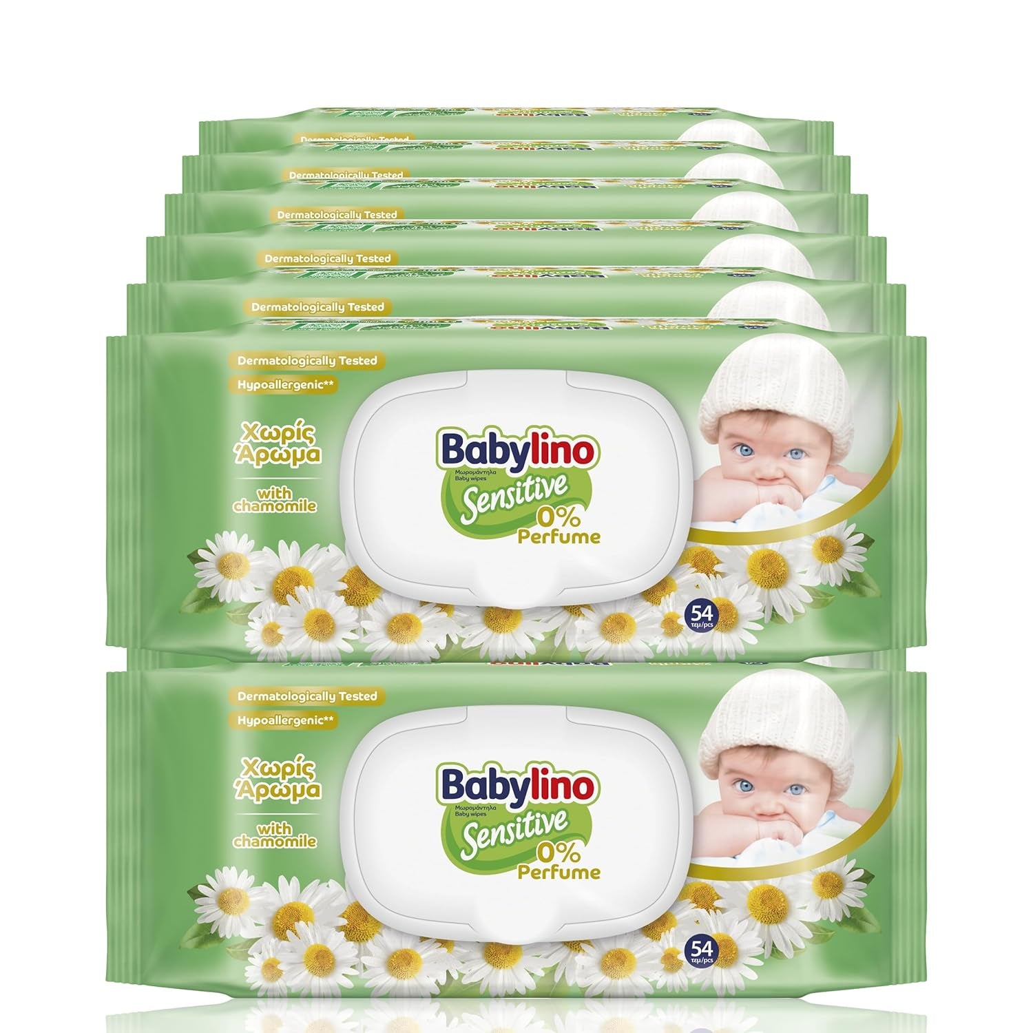 Sensitive babyservietter, 0% duft, 98% naturlig formel, der genopretter hudens pH-balance, friskhedsforsegling, 54 servietter