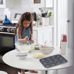 Relaxdays Muffinform, 2Er Sæt, 12Er Muffinbleche, Antihaftbeschichte, Carbonstahl, Muffins & Cupcakes, Ø 6,5 Cm, Hvede, 10030825 Forme og bakker til bagning Naty Shop