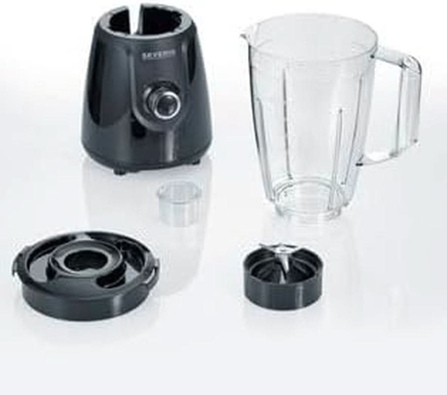 SEVERIN Standmixer Mit 1,5 L Mixbehälter Aus Tritan, Mixer Mit 2 Stufen og Pulse-Funktion, Leistungsstarker Küchenmixer Mit Edelstahlmesser, 600 W, Schwarz, SM 3707 Kitchen Naty Shop
