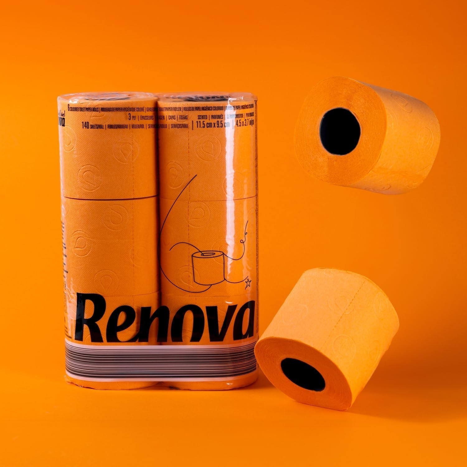 Hârtie igienică Renova, portocalie, normală, 6 200064519