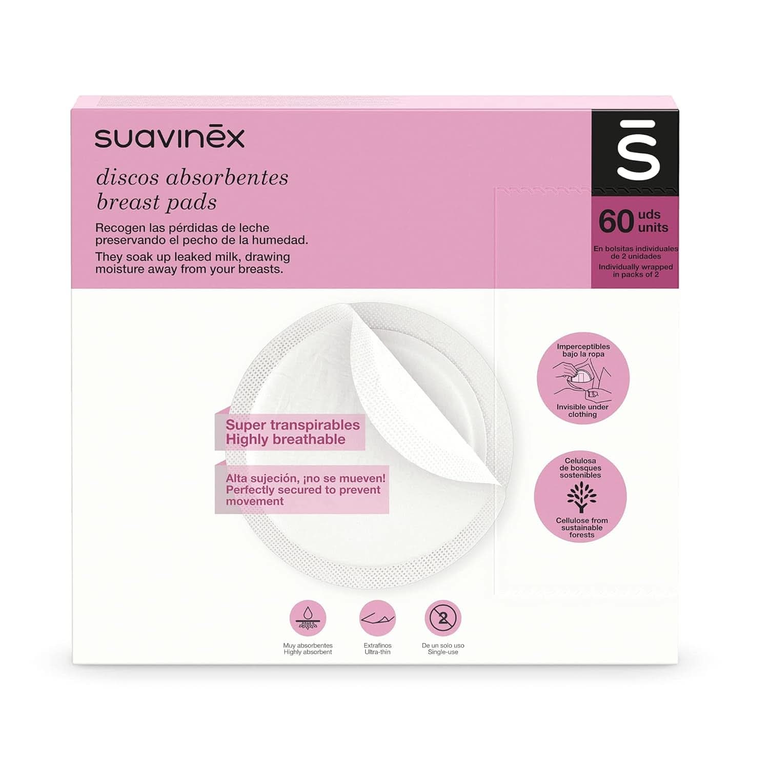 Suavinex 3182126 - Ammet tamponpakke med 60 tilbehør Mad og amning Bebe Naty Shop