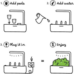 Click and Grow Growbox, Smart Garden, lettere end hydroponisk dyrkningssystem, indendørs have, urtehave, indendørs drivhus med 3 plantekapsler inkluderet, hvid
