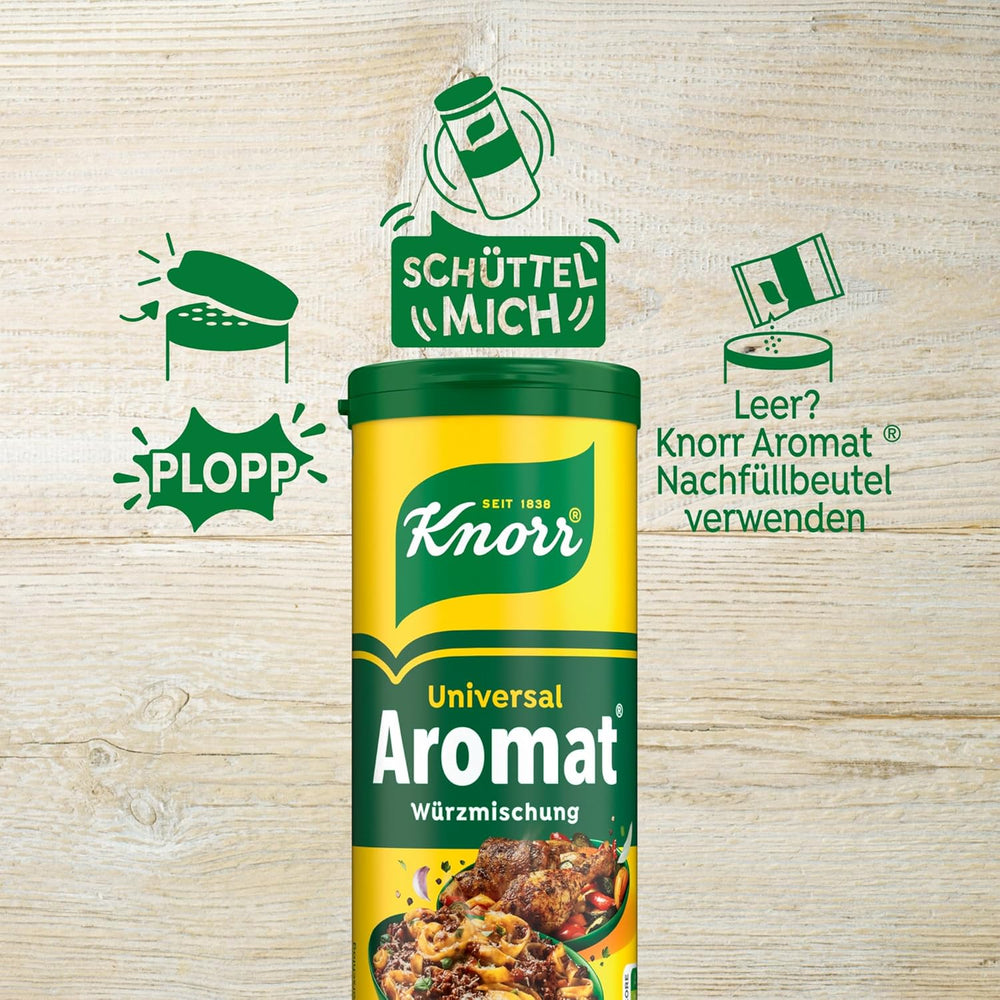 Knorr Würzmischung Universal Aromat für schnelle Gerichte zum Krydderi og krydring af kød, grøntsager, saucer og mere 100 g