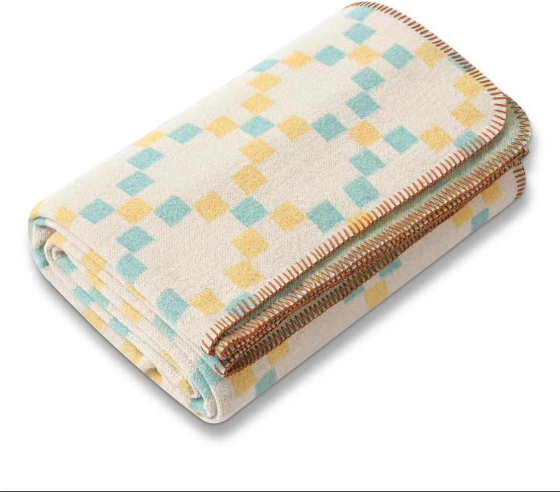 ACUSHLA 200,7X160 cm, 1,7 kg, tæppe, uldent tæppe, varmt rejsetæppe, striktæppe, dekorative tæpper til sofa, stol, sofa, seng, stue, camping, egnet til alle årstider Ww203 Senge og betræk Blå 6-Store den X2-Store, ACUS 0m