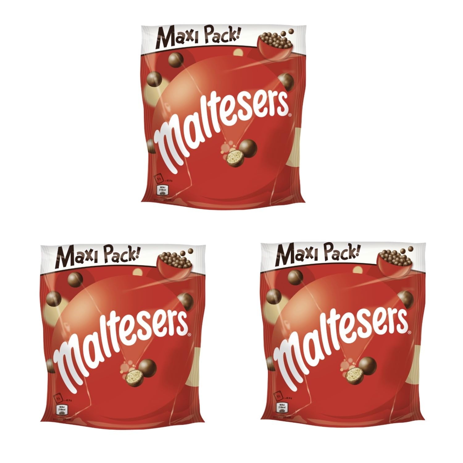Maltesere, chokoladekugler med et sprødt og let center, luftig, chokolade snack, 1 pakke (1 x 300g)