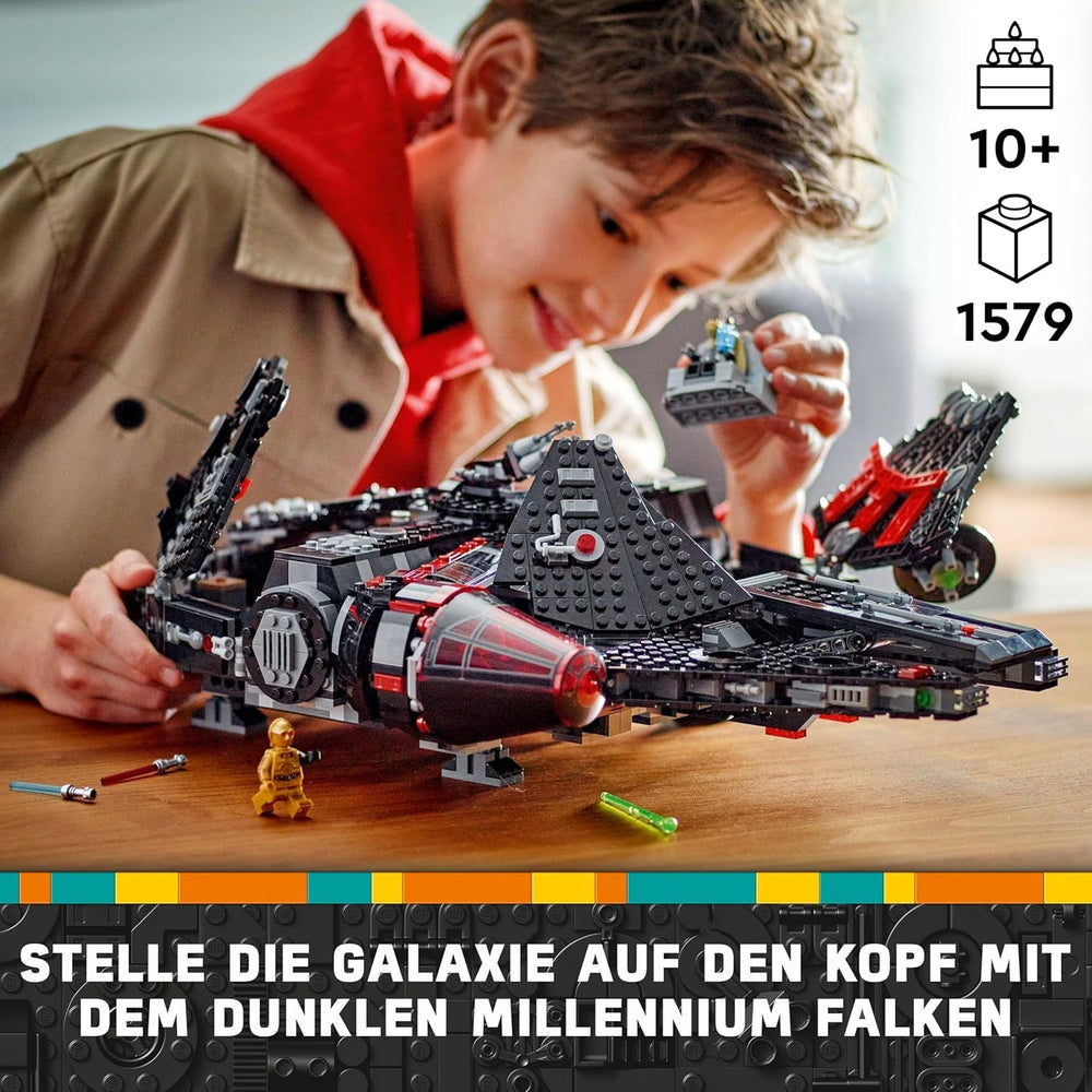 LEGO Star Wars Dark Millennium Falcon, Rumskibssæt, Byggelegetøj til børn, Fødselsdagsgave til drenge, piger og fans, Eventyrlegetøj 75389 Byggesæt Besuche den LEGO-Store
