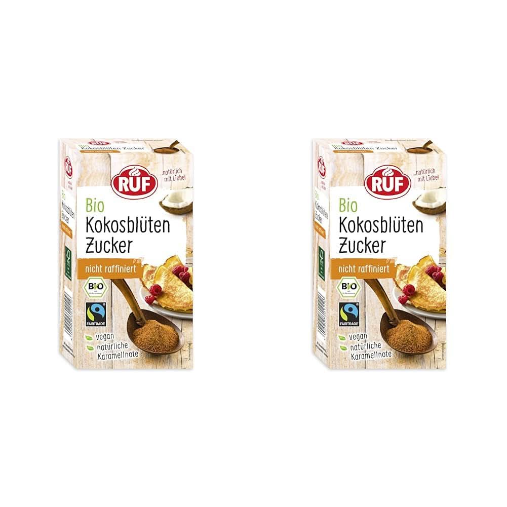 RUF Økologisk kokosblomstsukker, naturligt sødemiddel, karamelsmag, 250 gram sødemidler Naty Shop 2 x 250 gram kokosblomstsukker