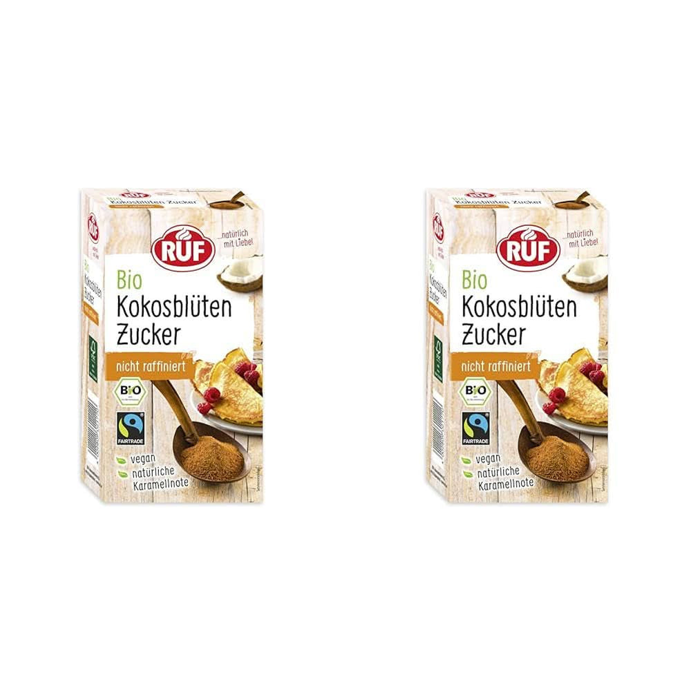 RUF Økologisk kokosblomstsukker, naturligt sødemiddel, karamelsmag, 250 gram sødemidler Naty Shop 2 x 250 gram kokosblomstsukker