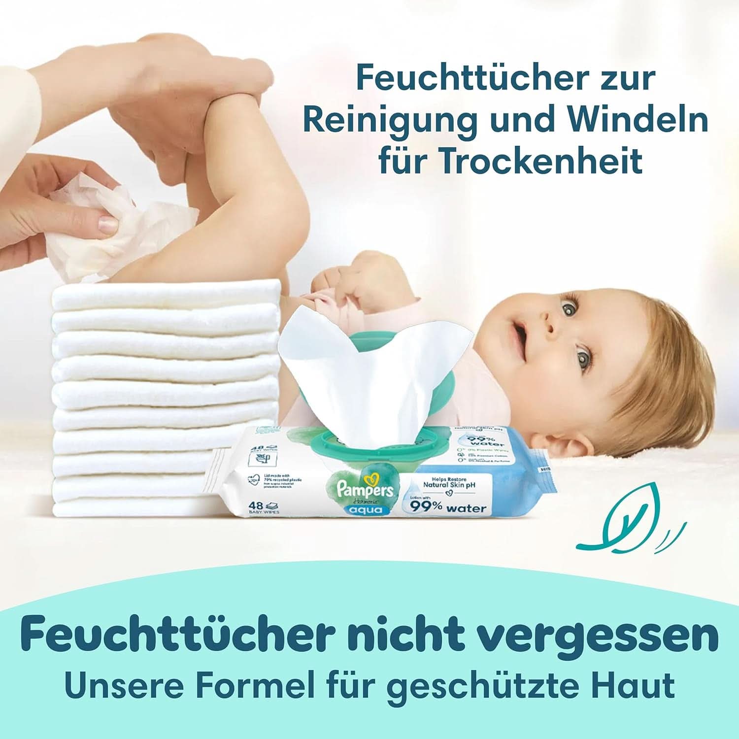 Pampers Babybleer Bukser str. 5 (12-17Kg) Premium Protection, Junior med Stop og Protect lomme, 144 bleer Trusse Mor og barn Naty Shop