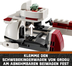 LEGO Star Wars Escape With The BARC Speeder, Mandalorian-sættet, Legetøjscykel med sidevogn, Indeholder figurerne Kelleran Beq og Grogu, Gave til drenge og piger fra 8 år 75378 Byggesæt Beuche den LEGO-Store