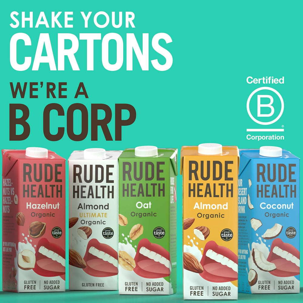 Rude Health 6 x 1 Liter Bio-Cashew-Drik, 100% naturlig Bio-Getränk, glutenfrei, ungesüßt, præisgekrönt, gesund & vegansk, 100% genanvendt Verpackung