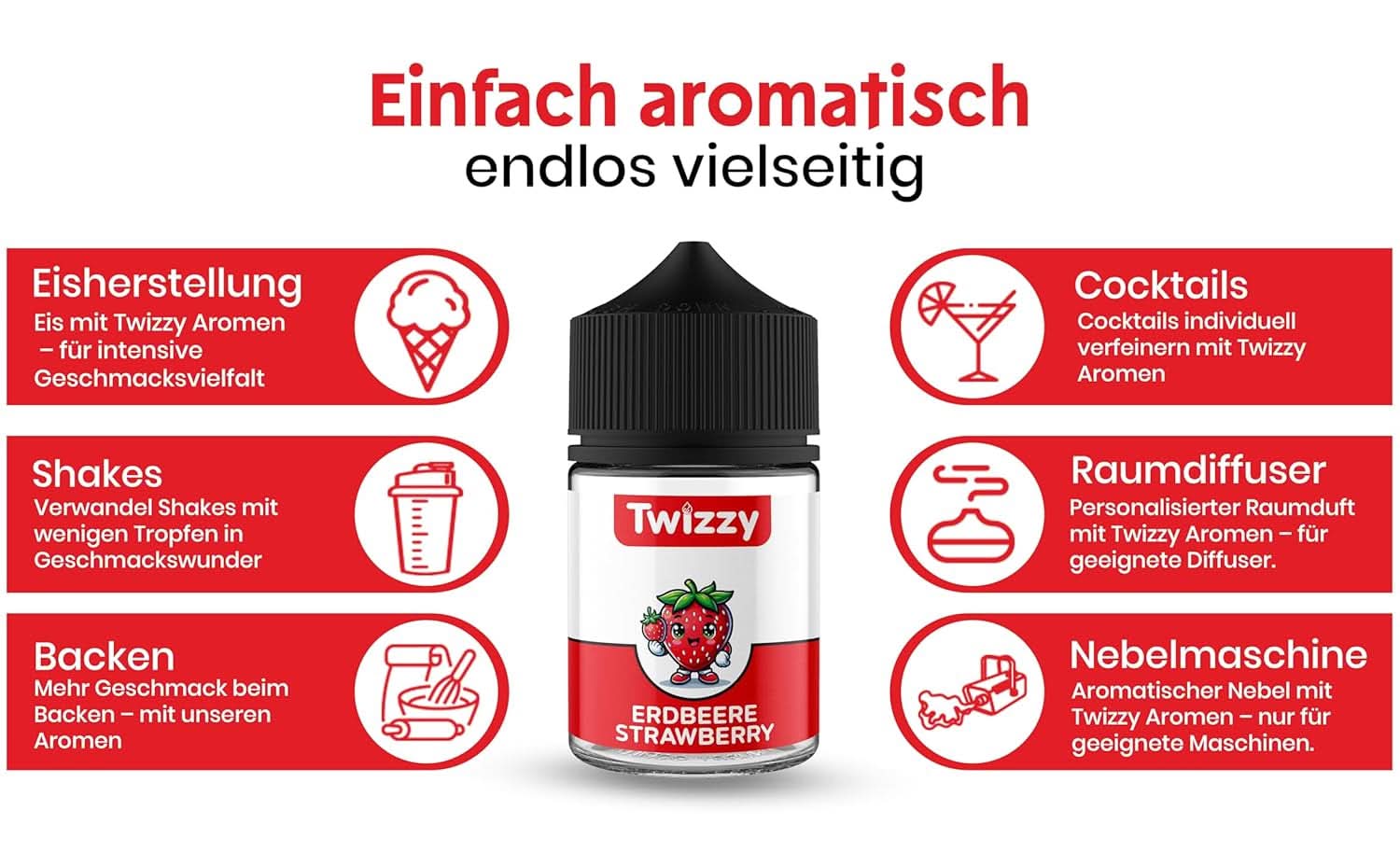 Twizzy koncentreret jordbærsmag, 60 ml Aromas Naty Shop