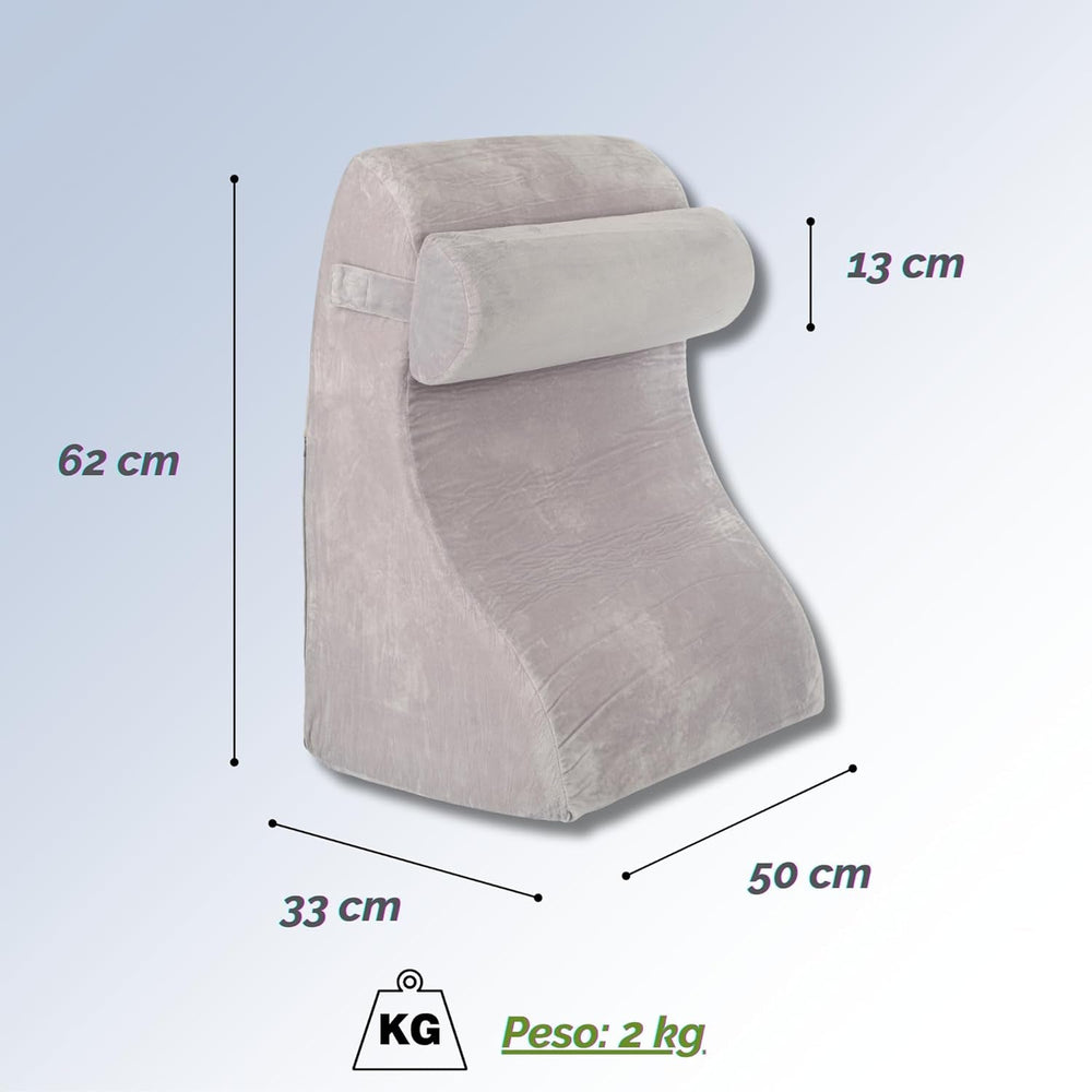 Pernă de citit cu spumă cu memorie | Pernă ergonomică pentru spate și pană pentru pat, canapea și canapea | Pernă ortopedică de susținere pentru dureri de spate și tensiune