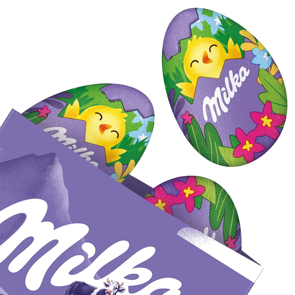 Milka Sweet Egg – påskechokolade fyldt med vaniljecreme, spejlæg look – 124g