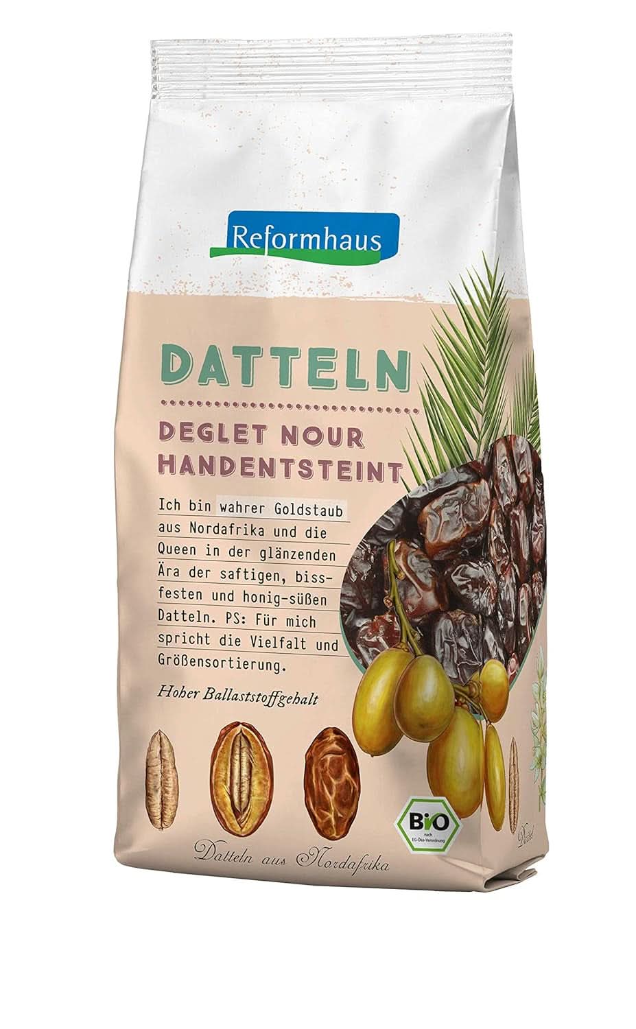 Dadler uden frø Tunesien, 400 gram Dehydrerede produkter Naty Shop