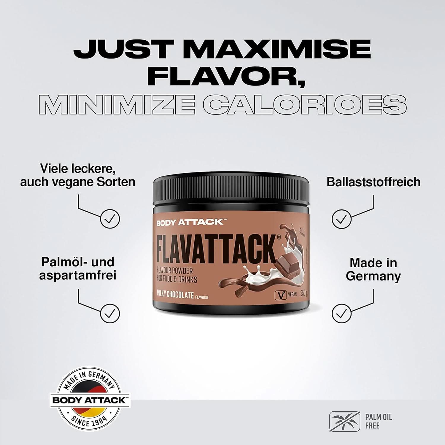 Body Attack Flavattack®, Double Choc Brownie, 250G / 83 portioner Aromas Naty Shop