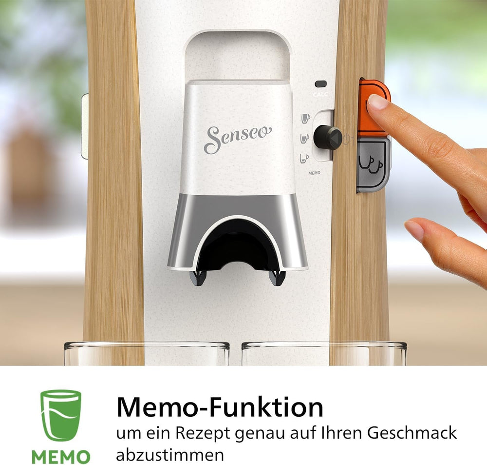 Espressor cu capsule PHILIPS Senseo Select - Intensity Plus, cu funcție Memo pentru 3 specialități de cafea, Crema Plus, produs ecologic, de înaltă calitate, alb mătăsos (CSA240/05)