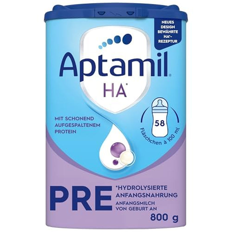 Aptamil HA PRE – Anfangsmilch von Geburt an, Mit DHA, Nur Lactose, Ohne Palmöl, Babynahrung, Milchpulver, 1x 800 g