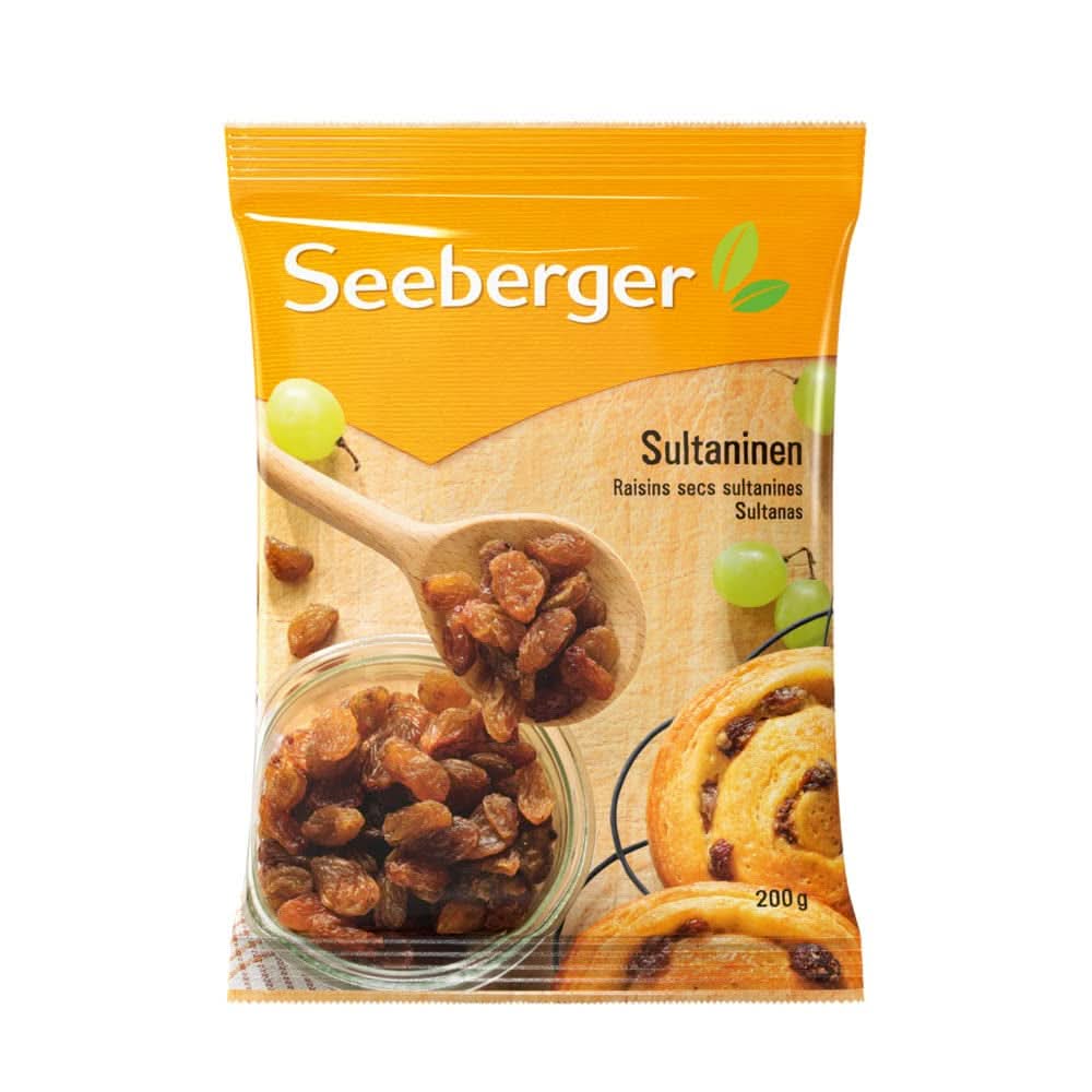 Seeberger Sultanas: Stafide Sultana ușoare, dulci și fructate din Turcia, pachet 13 x 200 grame Produse deshidratate Naty Shop 13 x 200 grame