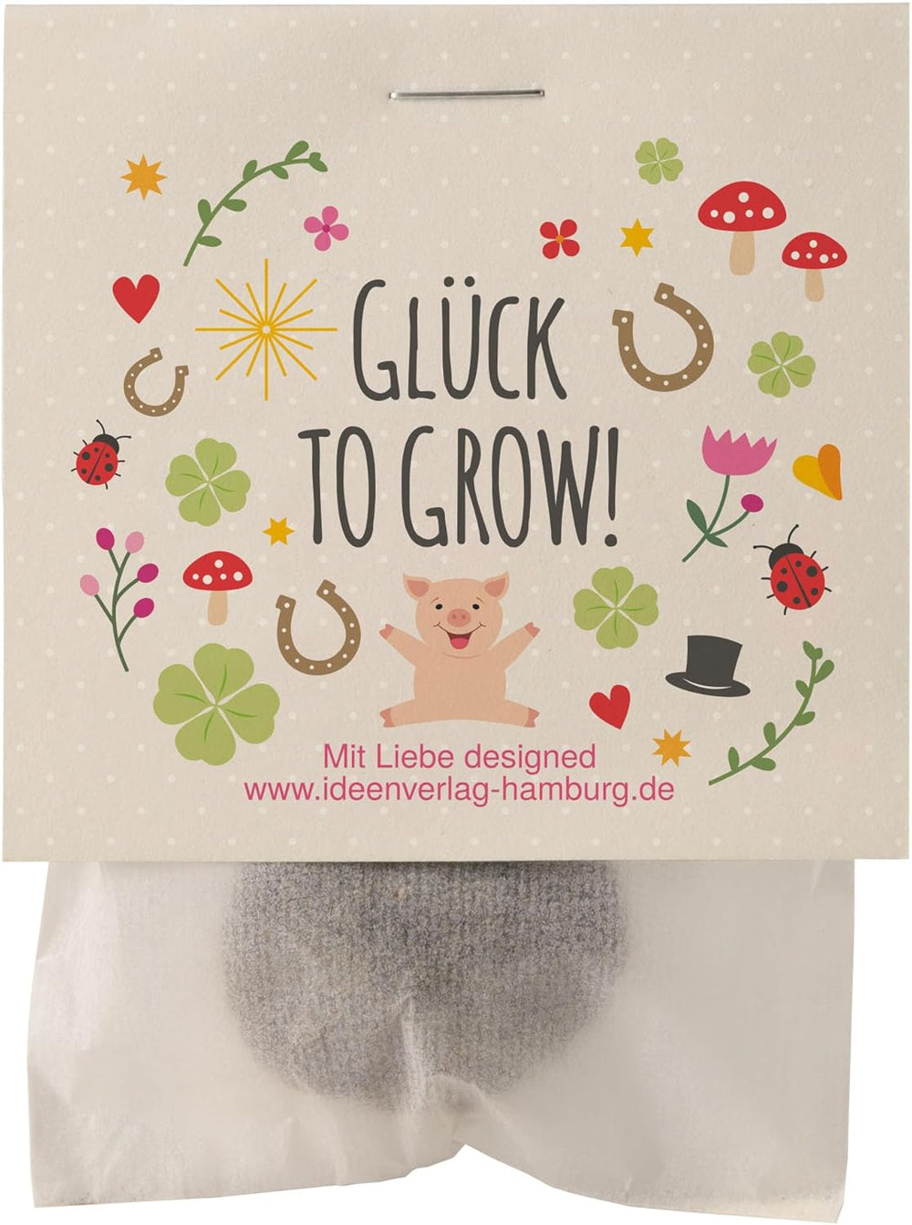 10x "Glück to grow" Semenbomben als Glückbringer 2026 & Blumensamen Geschenk | Mitbringsel Erwachsene & kleine Gastgeschenke Silvester - Kleeblatt Glückbringer Prüfung - inkl. Gavekort sæt
