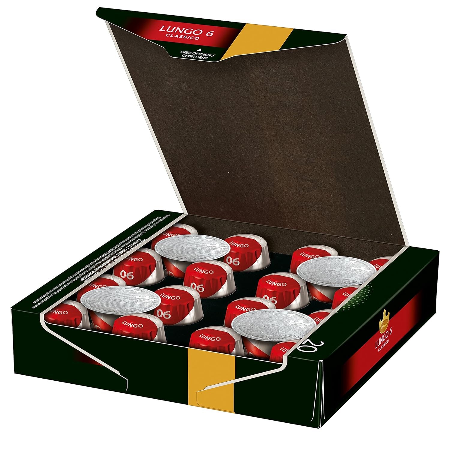 Kaffeekapseln Lungo Intenso, Intensität 8 von 12, 10 x 20 Getränke & Kaffeekapseln Lungo Classico, Intensität 6 von 12, 20 Nespresso®* kompatible Kapseln, 10 x 20 Getränke