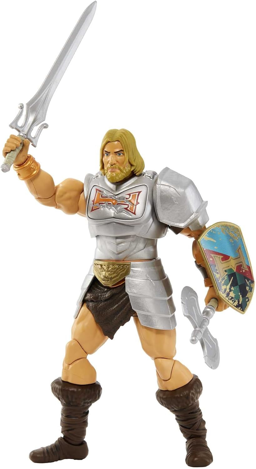 Masters of the Universe HDR45 - Colecția Masterverse, Battle Amour He-Man, aprox. 18 cm înălțime Figurine de acțiune MOTU pentru joacă și colecționare, cadou pentru copii cu vârsta de peste 6 ani Action figures Naty Shop