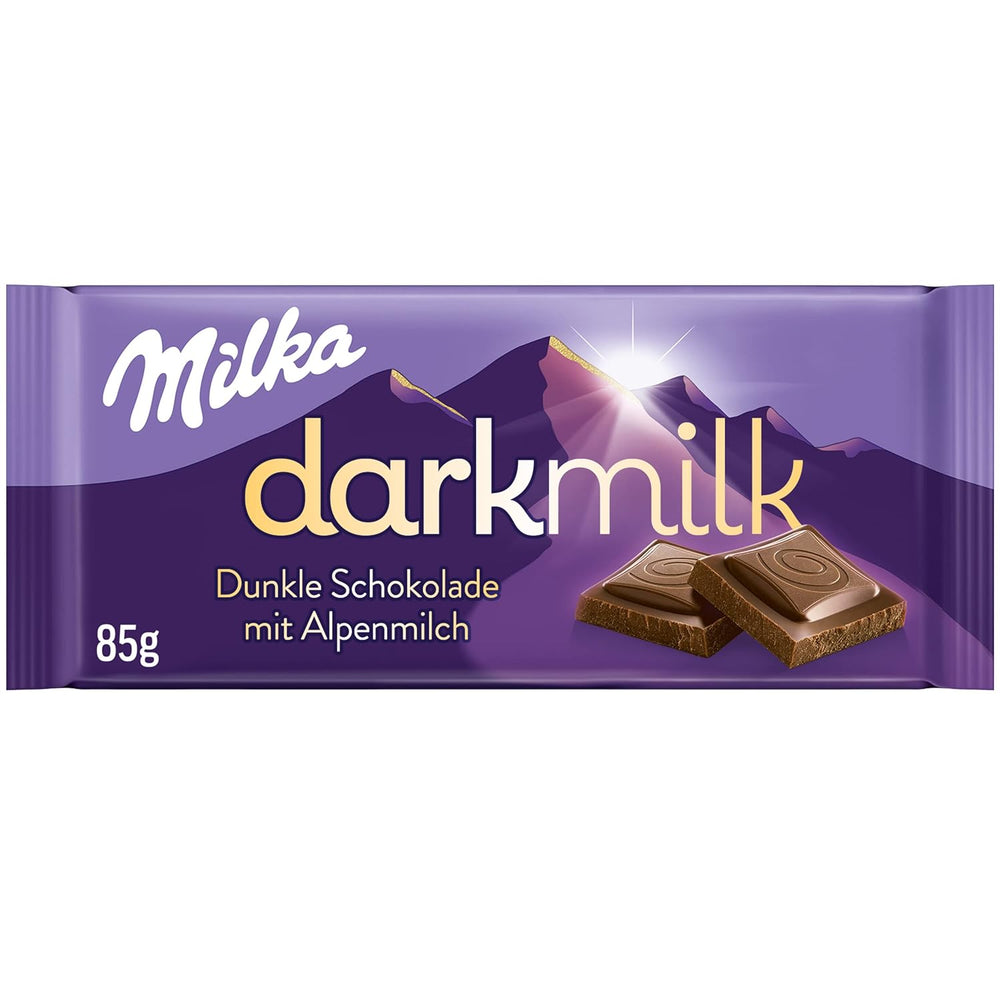 Milka Black Milk – Alpine mørk chokolade med mælk og cremet nougatfyld – 85 g (pakke med 5)