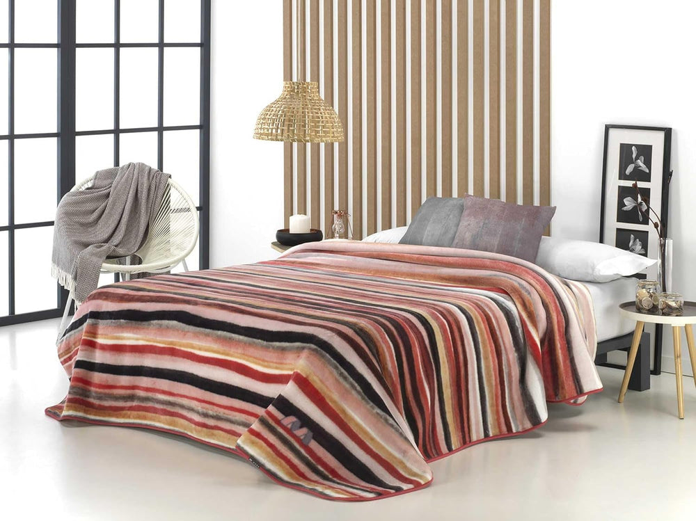 Trykt tæppe, stort volumen, 100 % polyester, 450 G/M², blødt, til efterår/vinter, Design Harmony N10, 170 X 240 Cm, Til 90/105 cm senge, Grå Naty Shop Dyner og dyner Pink 260X240Cm/180Cm Seng - 180Cm