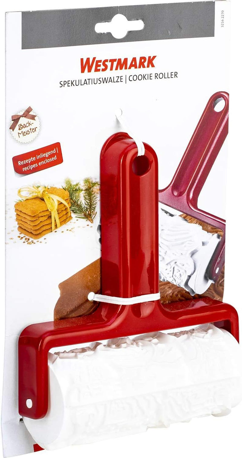 Westmark Spekulatiuswalze, Mit 7 verschiedenen Motiven, Længde: 17,2 cm, Kunststoff, Klausi, Weiß/Rot, 32162270